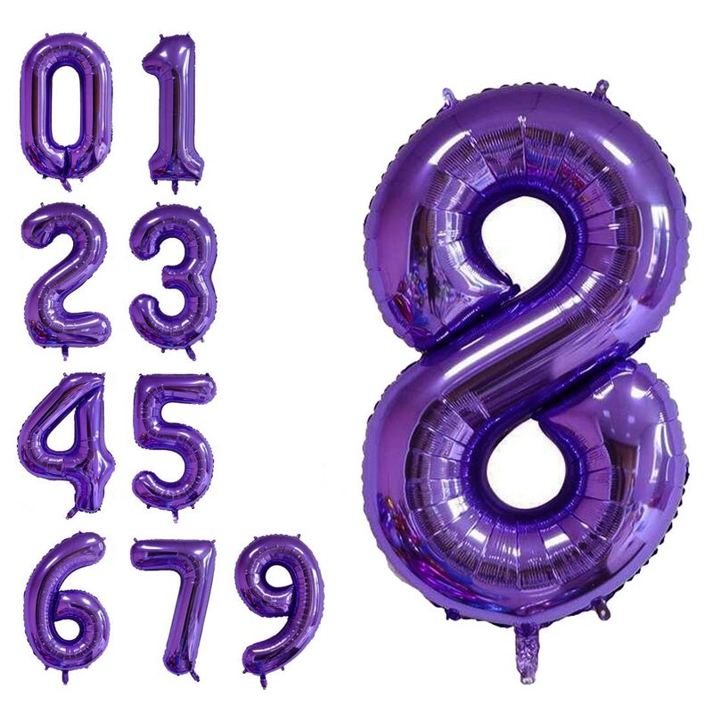 MoMo Balloon 40 Inch Jumbo Purple Number 8 Balloon Giant Balloons Prom Balloons Helium Foil Mylar Huge Number Balloons for Birthday Party Decorations/Wedding/Anniversary - Image 1